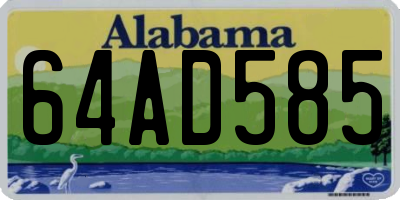 AL license plate 64AD585