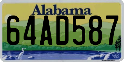 AL license plate 64AD587