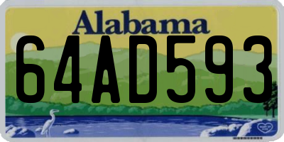 AL license plate 64AD593