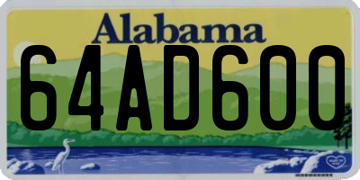 AL license plate 64AD600