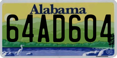 AL license plate 64AD604
