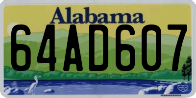 AL license plate 64AD607