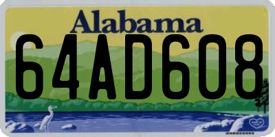 AL license plate 64AD608