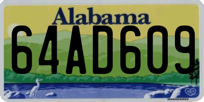 AL license plate 64AD609