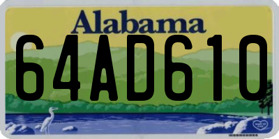 AL license plate 64AD610