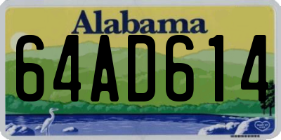 AL license plate 64AD614