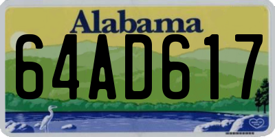 AL license plate 64AD617