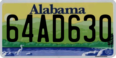AL license plate 64AD630