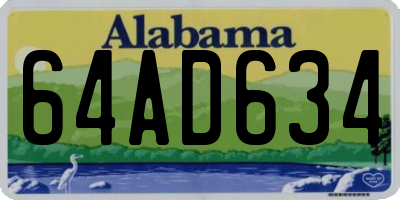 AL license plate 64AD634