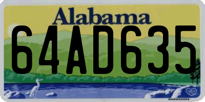 AL license plate 64AD635