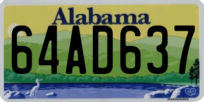 AL license plate 64AD637