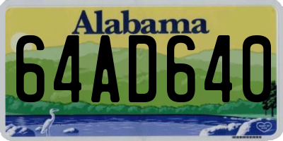 AL license plate 64AD640