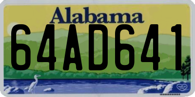 AL license plate 64AD641
