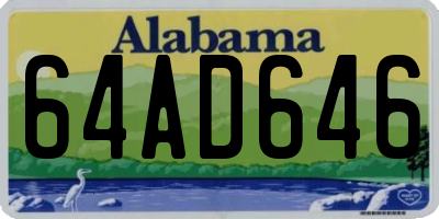 AL license plate 64AD646