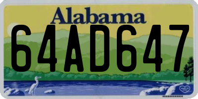 AL license plate 64AD647