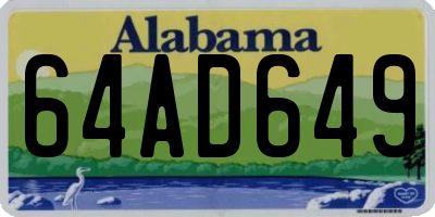 AL license plate 64AD649