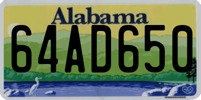 AL license plate 64AD650