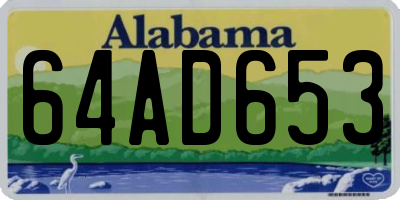AL license plate 64AD653