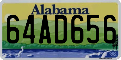 AL license plate 64AD656