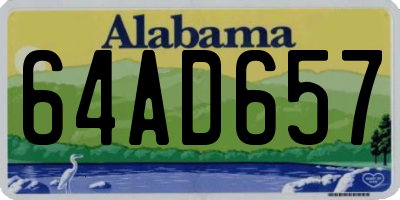 AL license plate 64AD657
