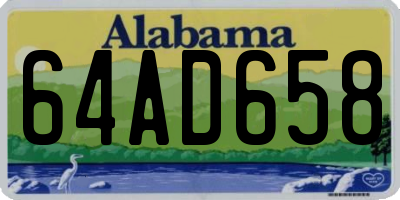 AL license plate 64AD658