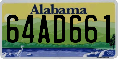 AL license plate 64AD661