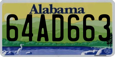 AL license plate 64AD663
