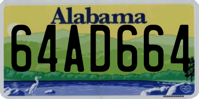AL license plate 64AD664