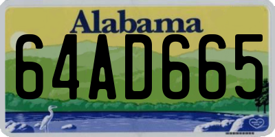 AL license plate 64AD665