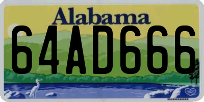 AL license plate 64AD666