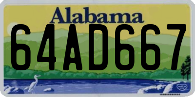 AL license plate 64AD667