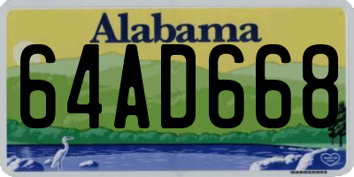 AL license plate 64AD668