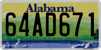 AL license plate 64AD671