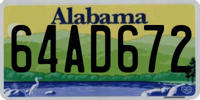 AL license plate 64AD672