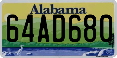 AL license plate 64AD680