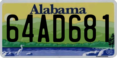 AL license plate 64AD681