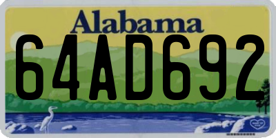 AL license plate 64AD692