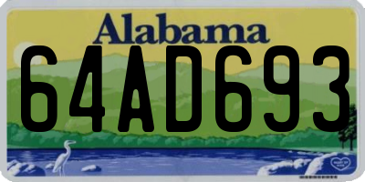 AL license plate 64AD693