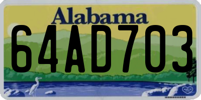 AL license plate 64AD703