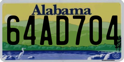 AL license plate 64AD704