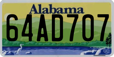 AL license plate 64AD707