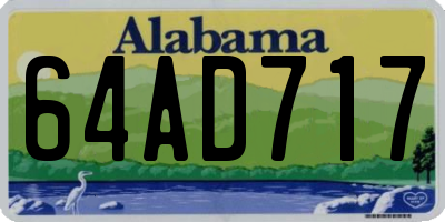 AL license plate 64AD717