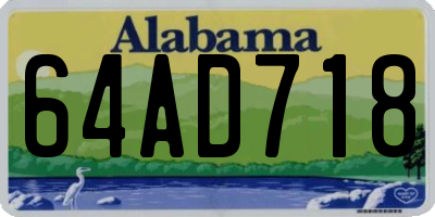 AL license plate 64AD718