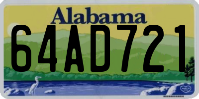 AL license plate 64AD721