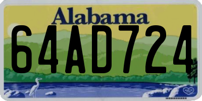 AL license plate 64AD724