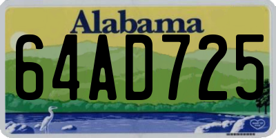 AL license plate 64AD725
