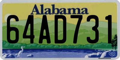 AL license plate 64AD731