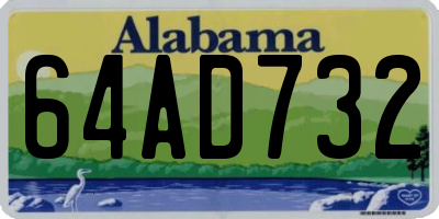 AL license plate 64AD732