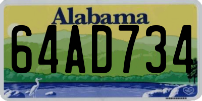 AL license plate 64AD734