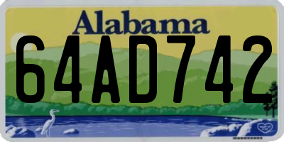 AL license plate 64AD742